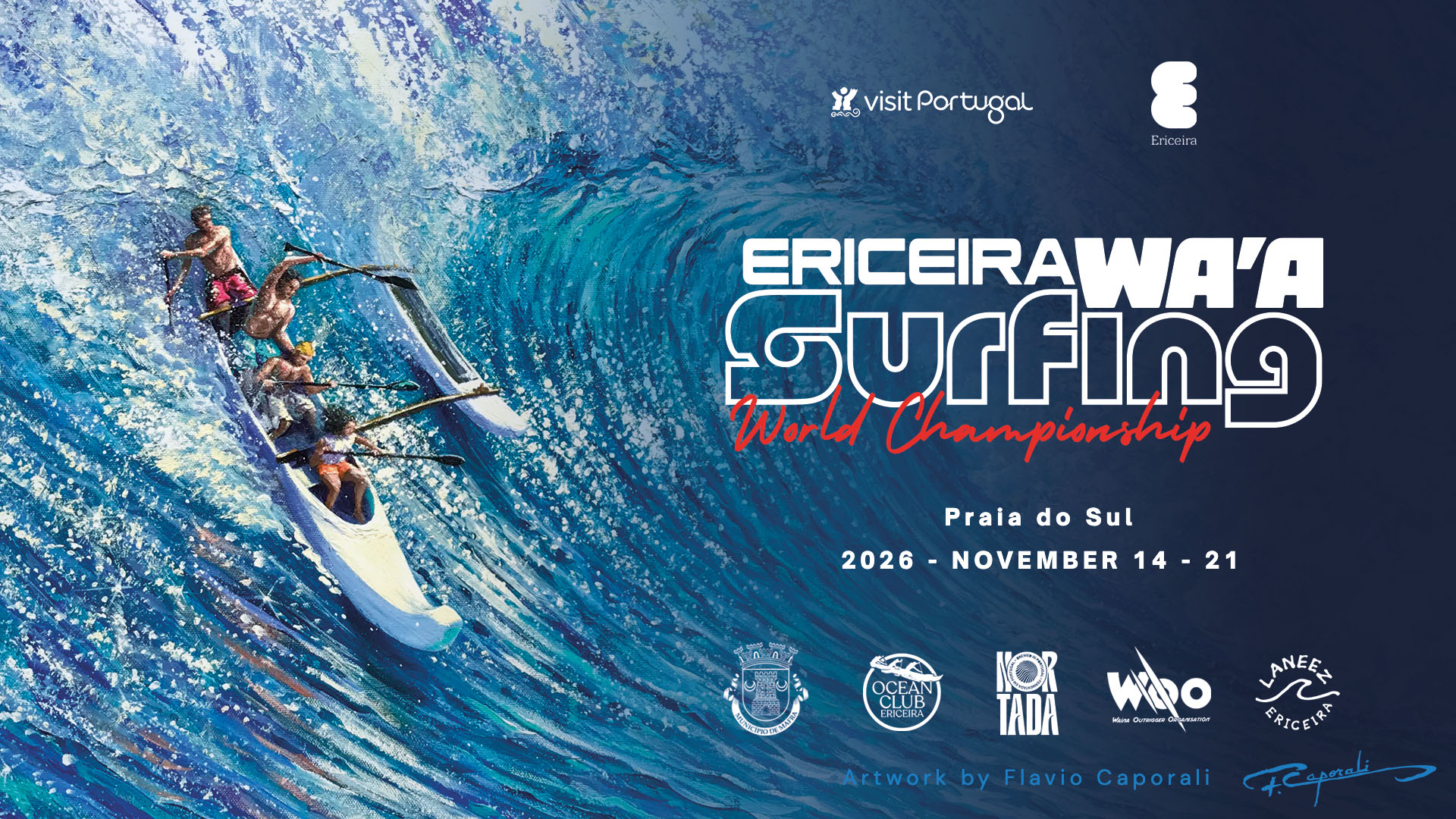 Ericeira Wa'a Surfing World Championship — Praia do Sul, 14 a 21 novembro 2026